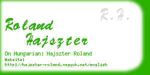 roland hajszter business card